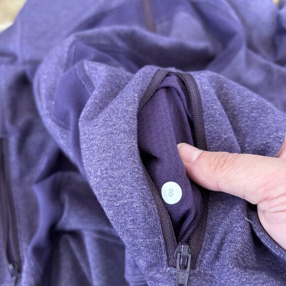Lululemon Jacket Womens Size 8 Purple Zip Up In Stride Jacket Long Sleeve - Picture 7 of 8